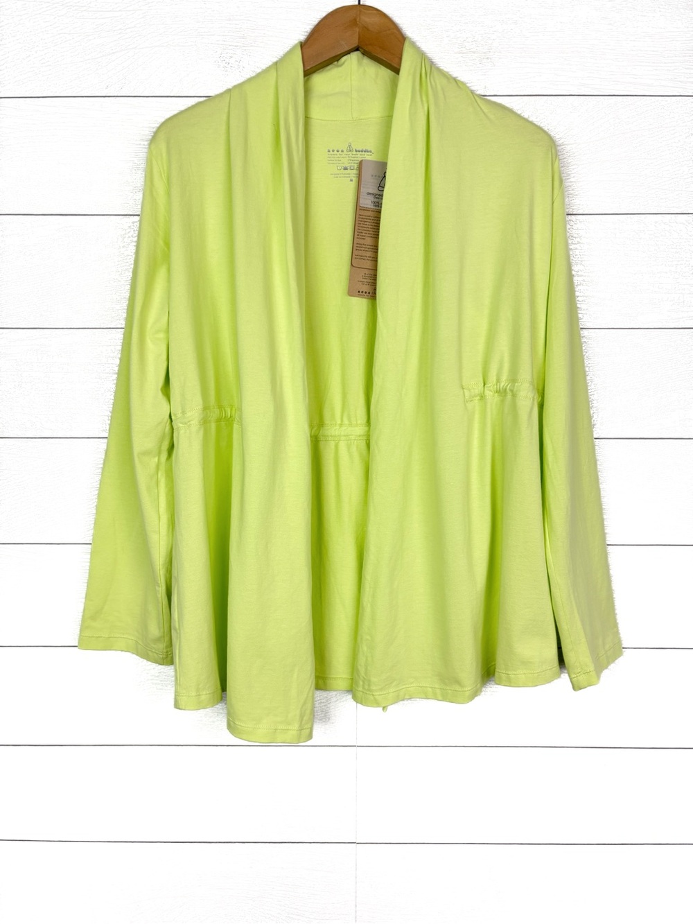 NWT Neon Buddha Lime Green Long Sleeve Cardigan Medium New